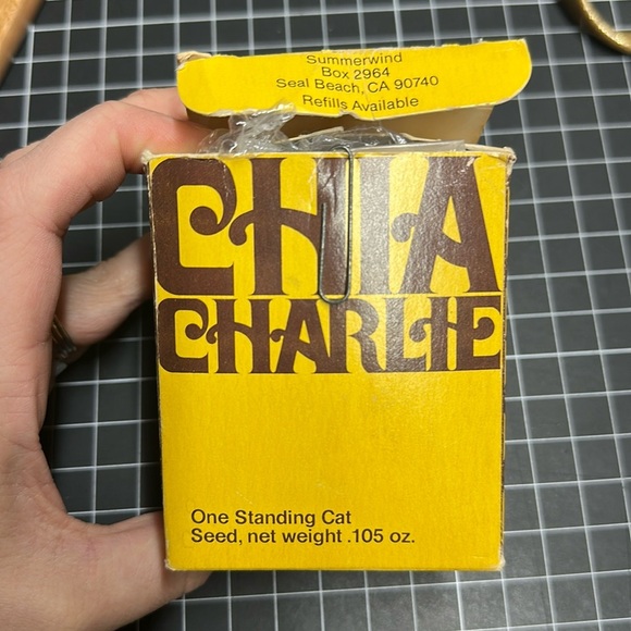 Vintage Chia Charlie One Standing Terracotta Cat Feline 1980s Collectible Plant - Picture 2 of 9